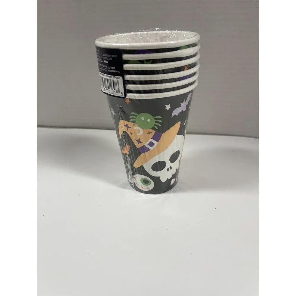 Halloween party supplies Plates, Cups, Napkins And decorations Party Of 6 #313